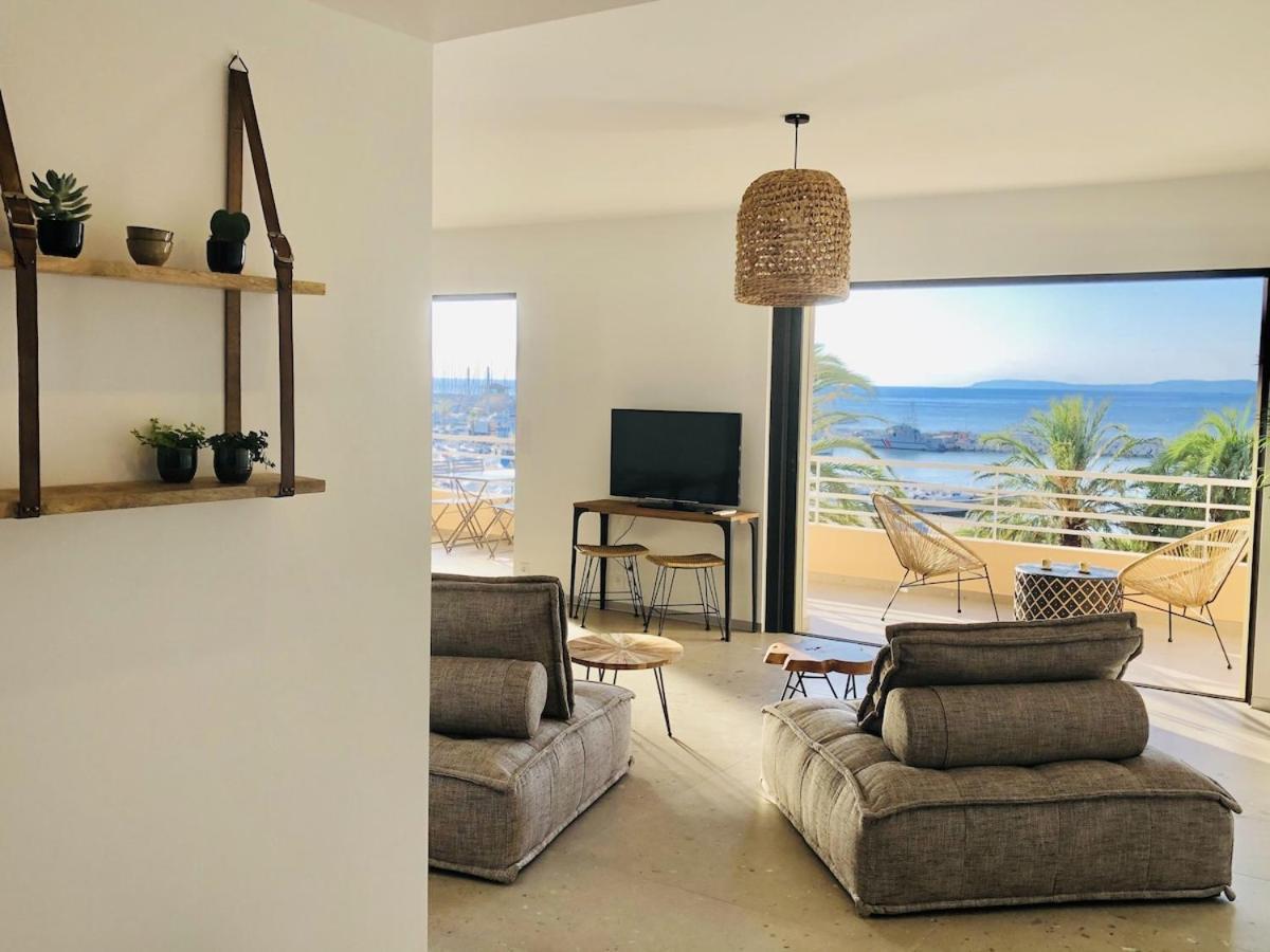 Appartement T3 Lumineux Traversant Totalement Neuf En Face De La Plage Front De Mer Vue Sur Les Iles Vue Mer Panoramique Assuree Residence De La Plage Centre Ville Du Lavandou 3Eme Etage Avec Ascenseur Appartement T3 เลอลาวองดูว์ ภายนอก รูปภาพ