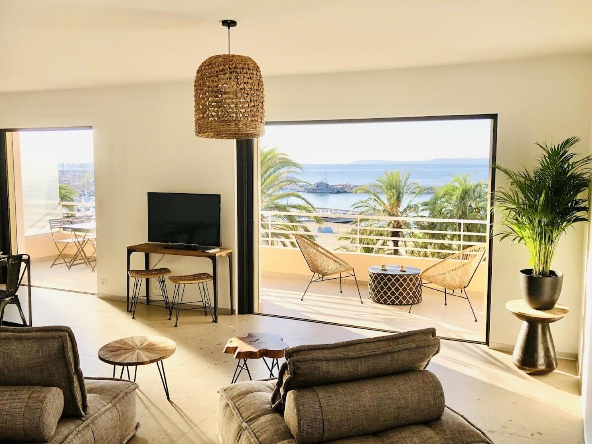 Appartement T3 Lumineux Traversant Totalement Neuf En Face De La Plage Front De Mer Vue Sur Les Iles Vue Mer Panoramique Assuree Residence De La Plage Centre Ville Du Lavandou 3Eme Etage Avec Ascenseur Appartement T3 เลอลาวองดูว์ ภายนอก รูปภาพ